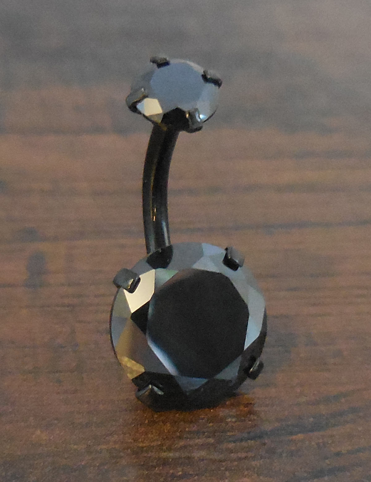 Internally Threaded Double Prong Set Large 10mm Clear CZ Stainless Steel Gold Tone Belly Button Ring Titanium Bar Navel