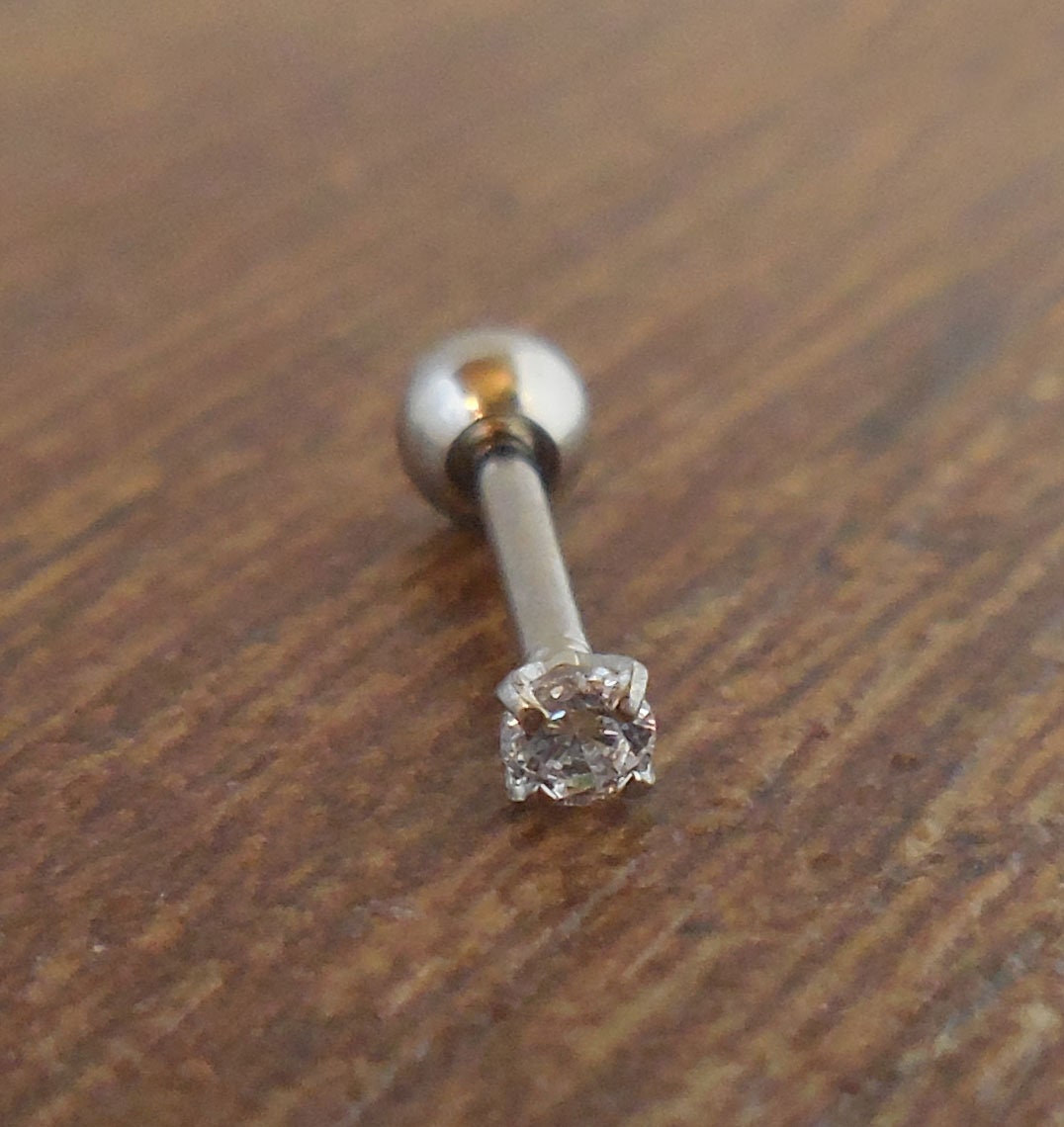 Clear CZ Prong Set Cubic Zirconia 18G 1/4" 2-5mm Ball Back Triple Forward Helix Ear Cartilage Earrings Rings Jewelry