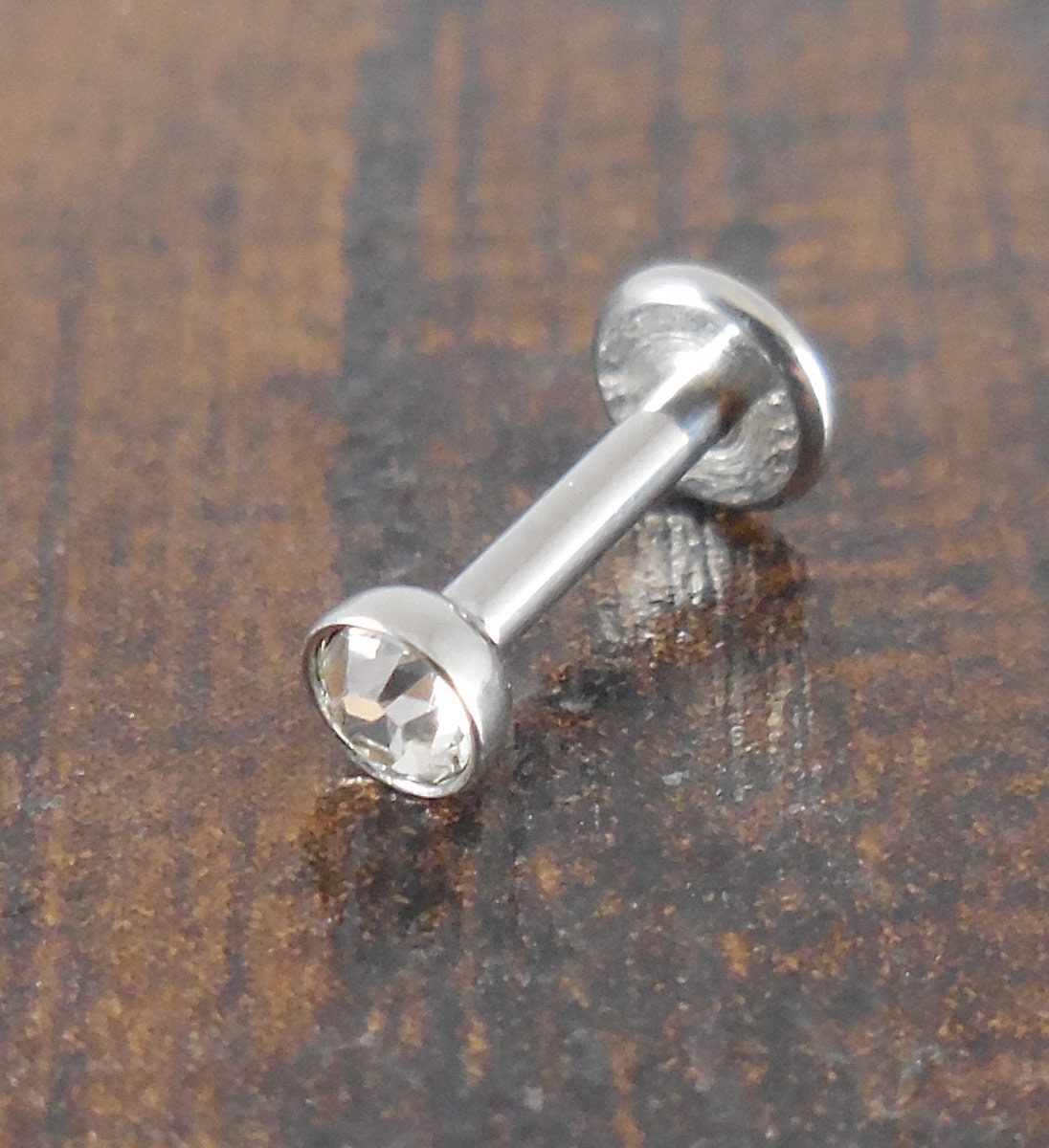 16g 2, 3, 4 or 5mm Clear Cubic Zirconia 6mm or 8mm Thread less Push Pin Triple Forward Stainless Helix Earring Cartilage Labret Nose Ring