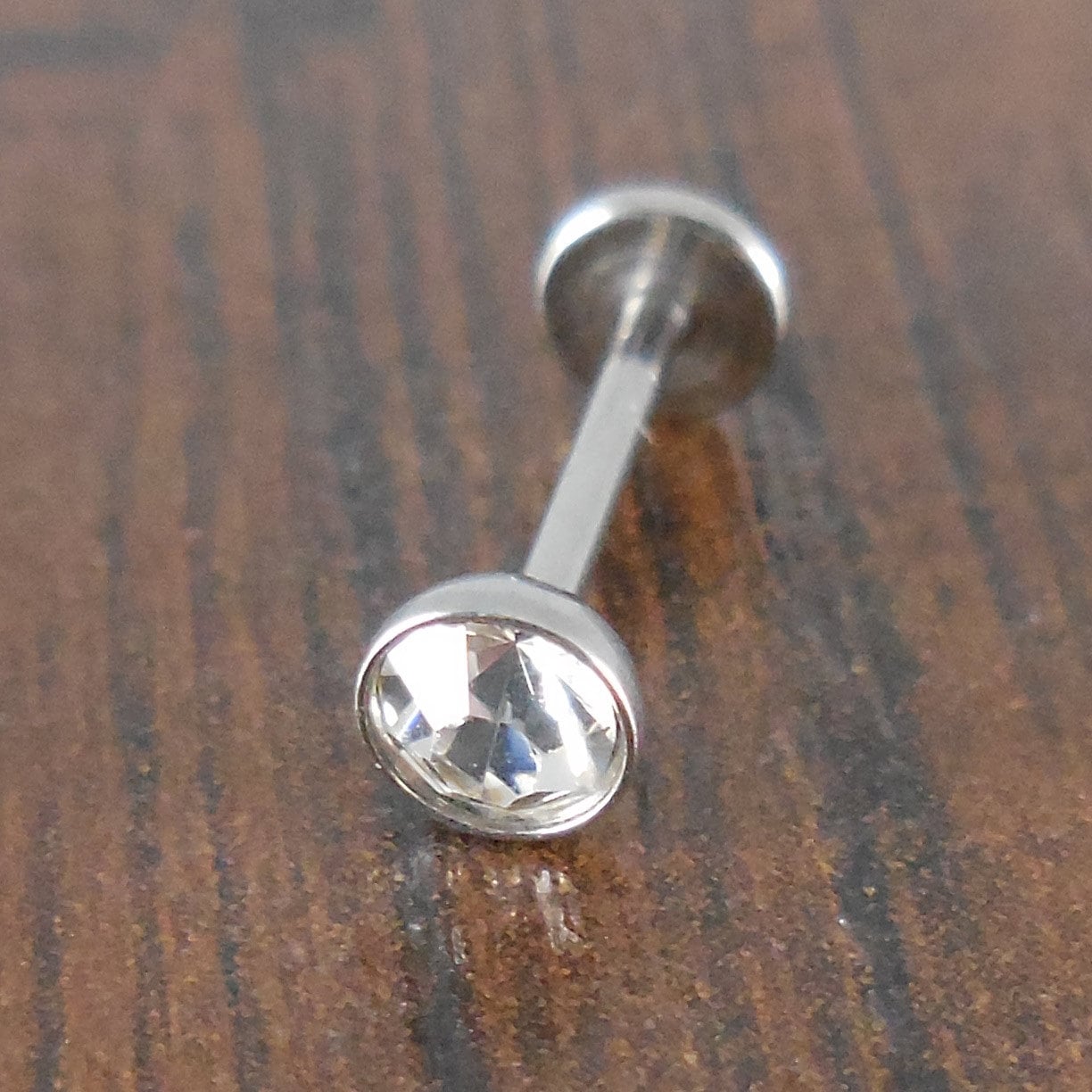 18g 2, 3, 4 or 5mm Clear Cubic Zirconia 6mm or 8mm Thread less Push Pin Triple Forward Stainless Helix Earring Cartilage Labret Nose Ring