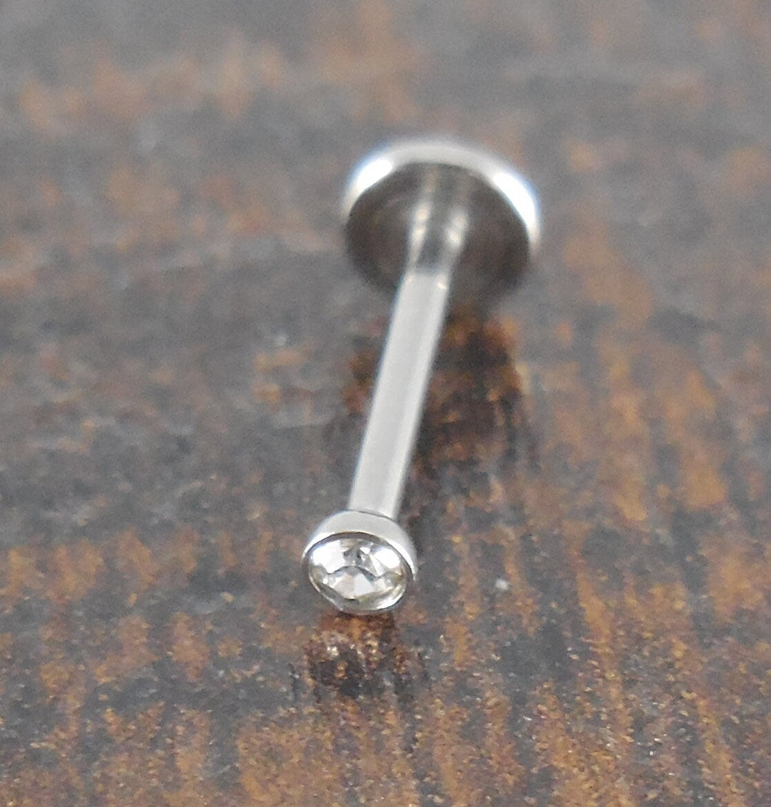 18g 2, 3, 4 or 5mm Clear Cubic Zirconia 6mm or 8mm Thread less Push Pin Triple Forward Stainless Helix Earring Cartilage Labret Nose Ring
