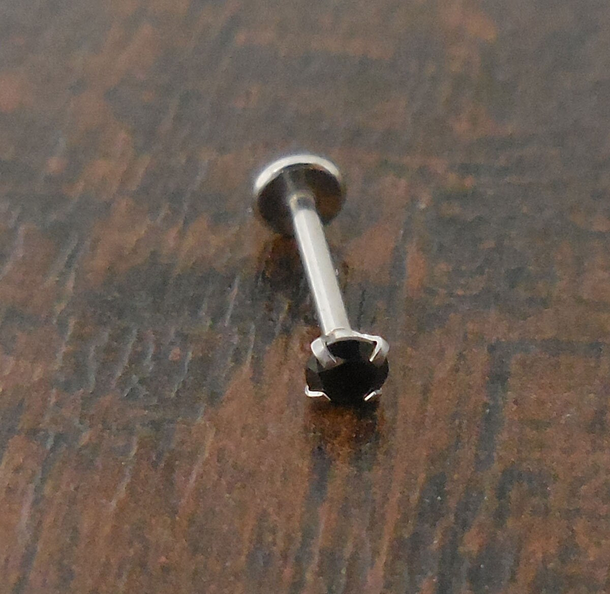 18G 2,2.5,3mm Tragus Black CZ Stone Stainless Threadless 6mm-8mm Push Pin Triple Cartilage Helix Nose Ring Labret Lip Earrings Prong Set