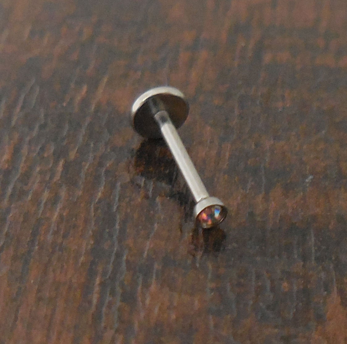 AB Aurora Borealis 6mm or 8mm 18g 2, 3, 4 or 5mm Thread less Push Pin Tragus Triple Helix Earring Cartilage Labret Stainless Nose Ring