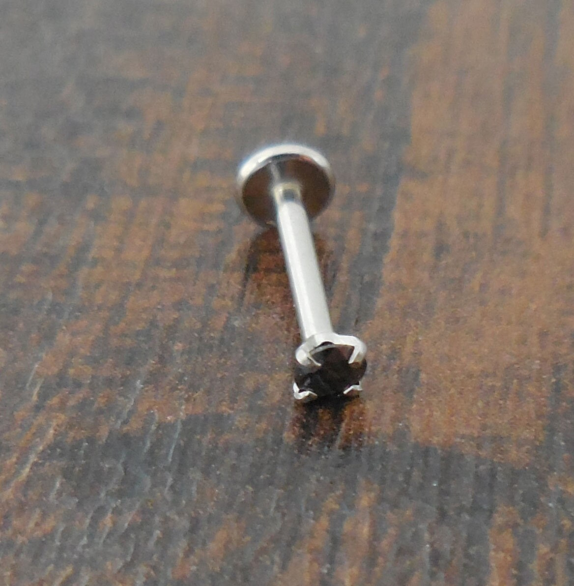 18G 2,2.5,3mm Tragus Black CZ Stone Stainless Threadless 6mm-8mm Push Pin Triple Cartilage Helix Nose Ring Labret Lip Earrings Prong Set