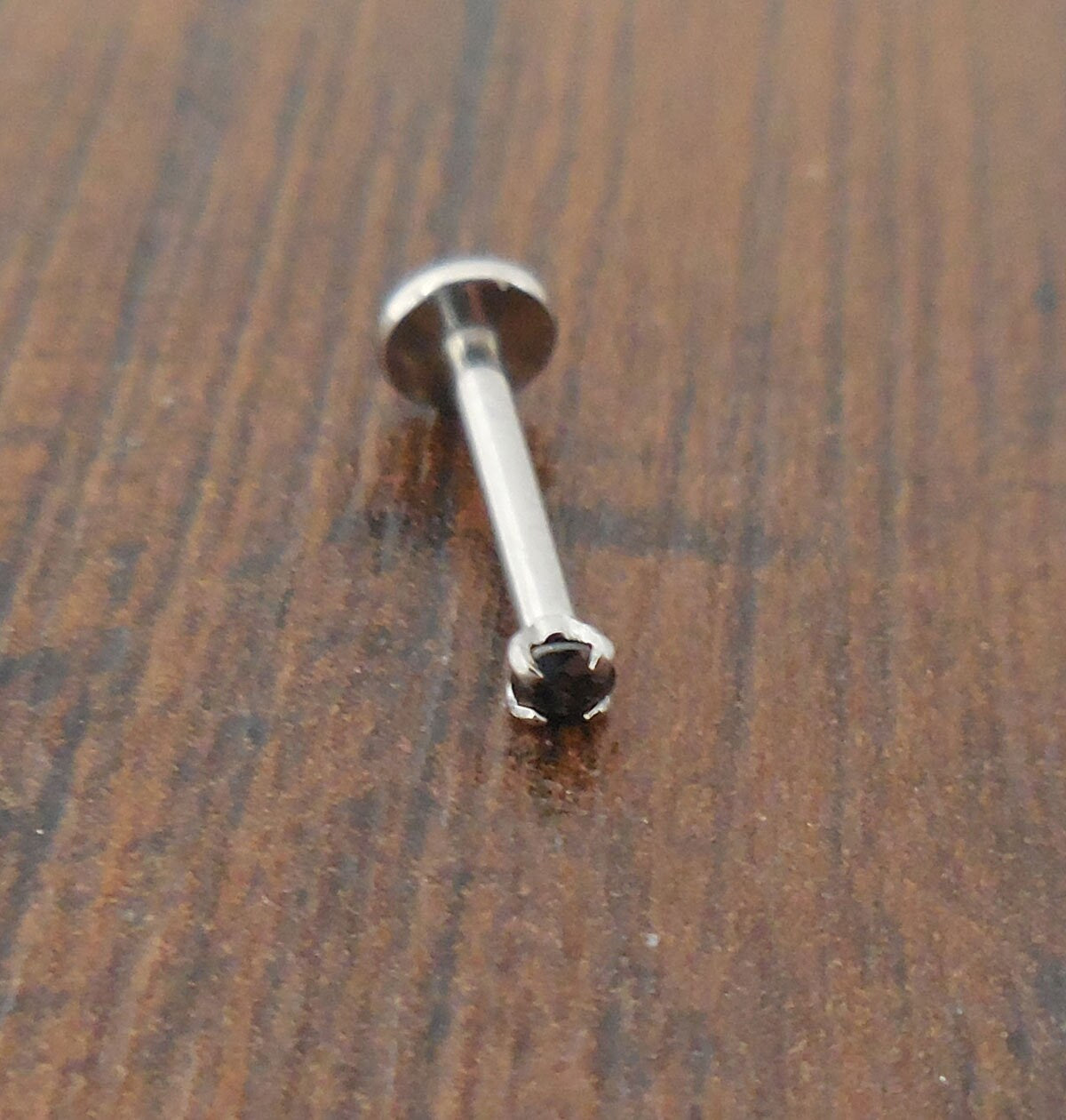 18G 2,2.5,3mm Tragus Black CZ Stone Stainless Threadless 6mm-8mm Push Pin Triple Cartilage Helix Nose Ring Labret Lip Earrings Prong Set