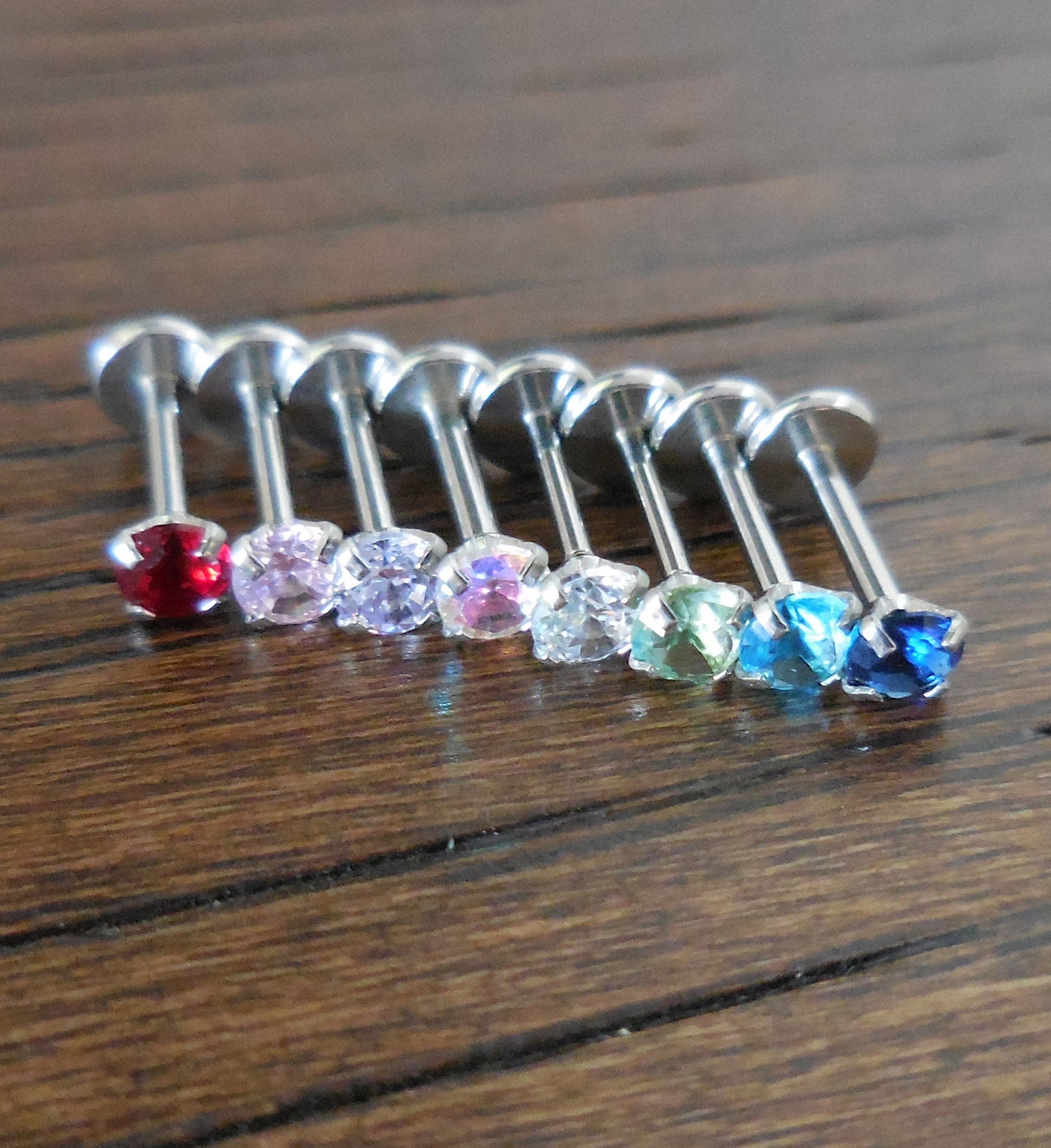 20G 18G 16G Tiny Threadless Push Pin Labret Stud  3mm  Tragus stud  Flat Back Earring  Nose Stud  Cartilage Ring  Triple Helix