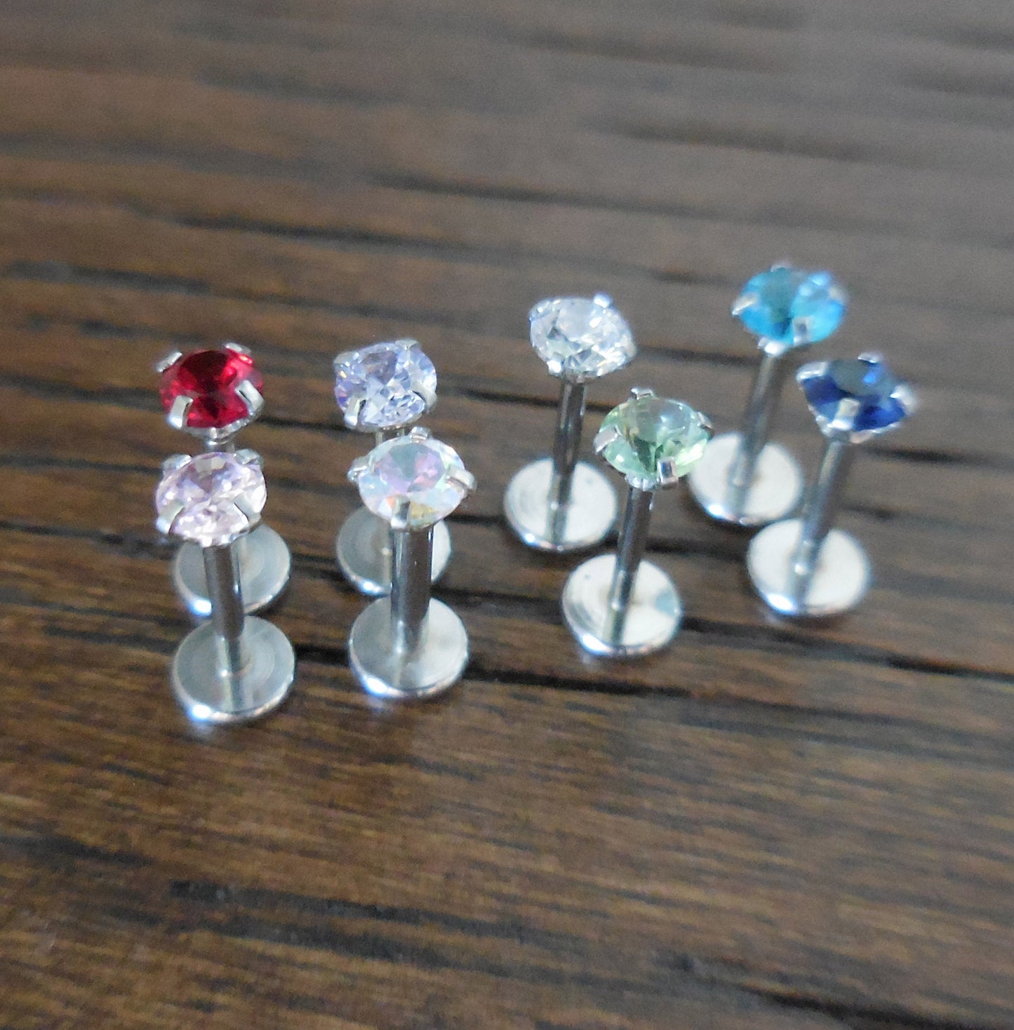 20G 18G 16G Tiny Threadless Push Pin Labret Stud  3mm  Tragus stud  Flat Back Earring  Nose Stud  Cartilage Ring  Triple Helix