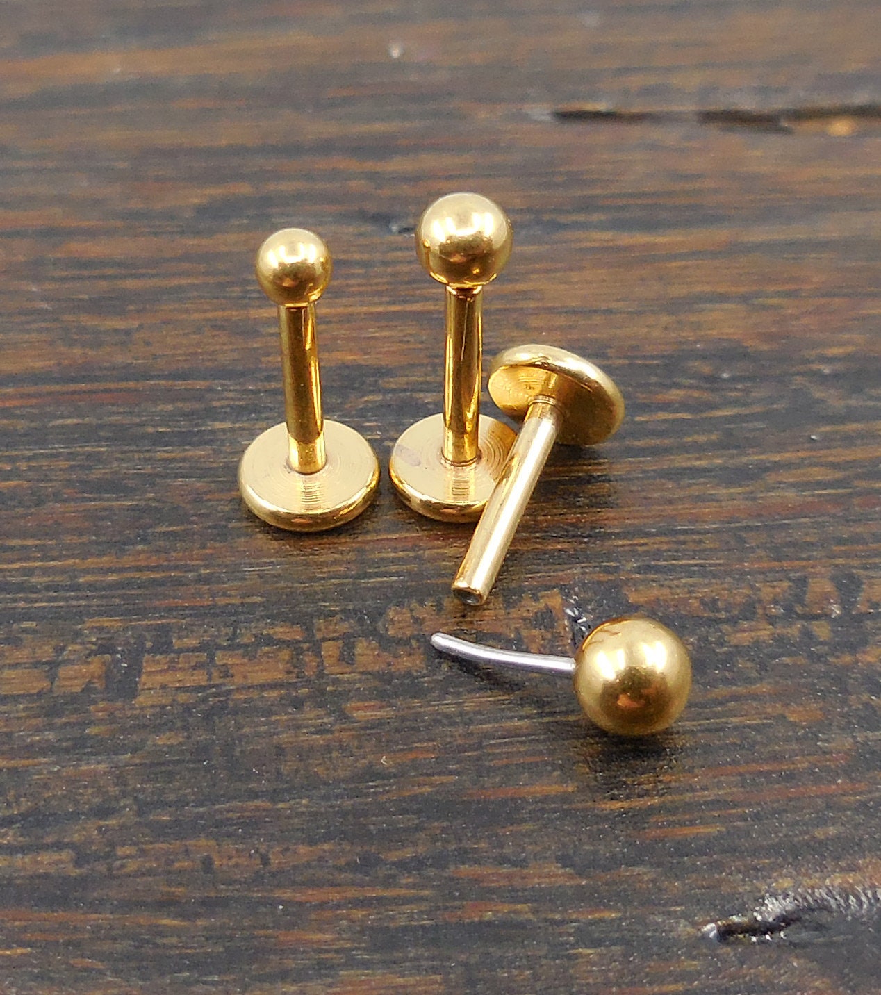 16G 18G 20G Threadless Push Pin Petite 2mm 2.5mm 3mm Ball Gold Stone Rose Helix Earring Cartilage Nose Stud Ring
