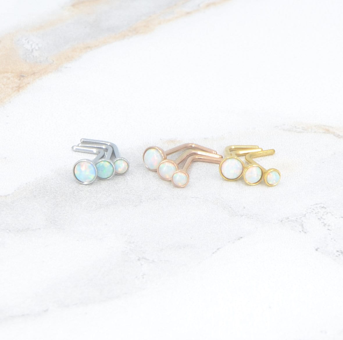 NEW 2, 2.5 or 3mm L Shape Nose Rings -Implant Grade Titanium- Small Petite Stud Gold Tone Jewelry 20G/18G -L Bend Nose Ring-