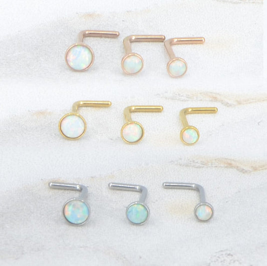 NEW 2, 2.5 or 3mm L Shape Nose Rings -Implant Grade Titanium- Small Petite Stud Gold Tone Jewelry 20G/18G -L Bend Nose Ring-