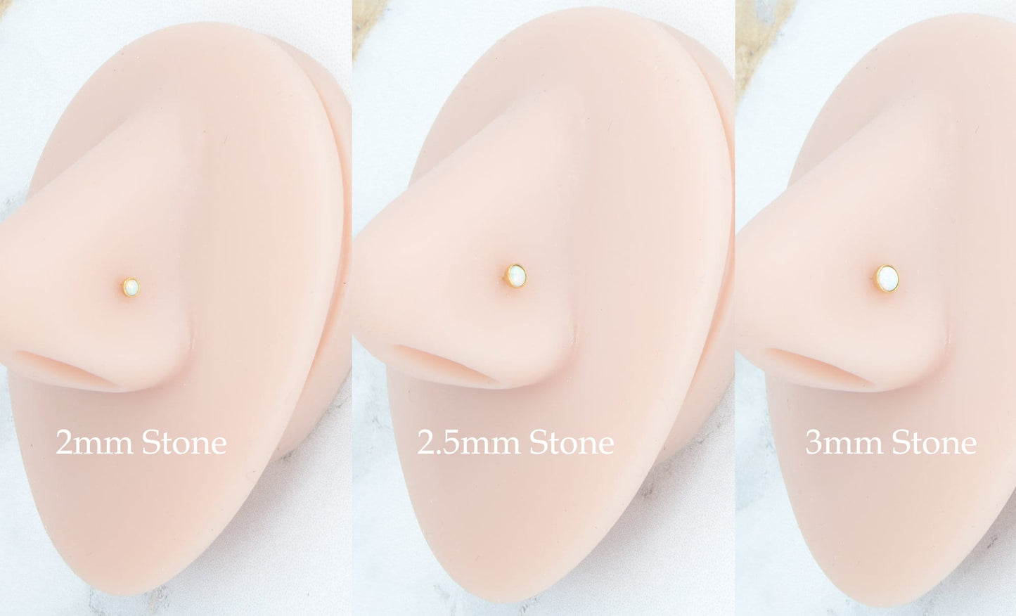 NEW 2, 2.5 or 3mm L Shape Nose Rings -Implant Grade Titanium- Small Petite Stud Gold Tone Jewelry 20G/18G -L Bend Nose Ring-