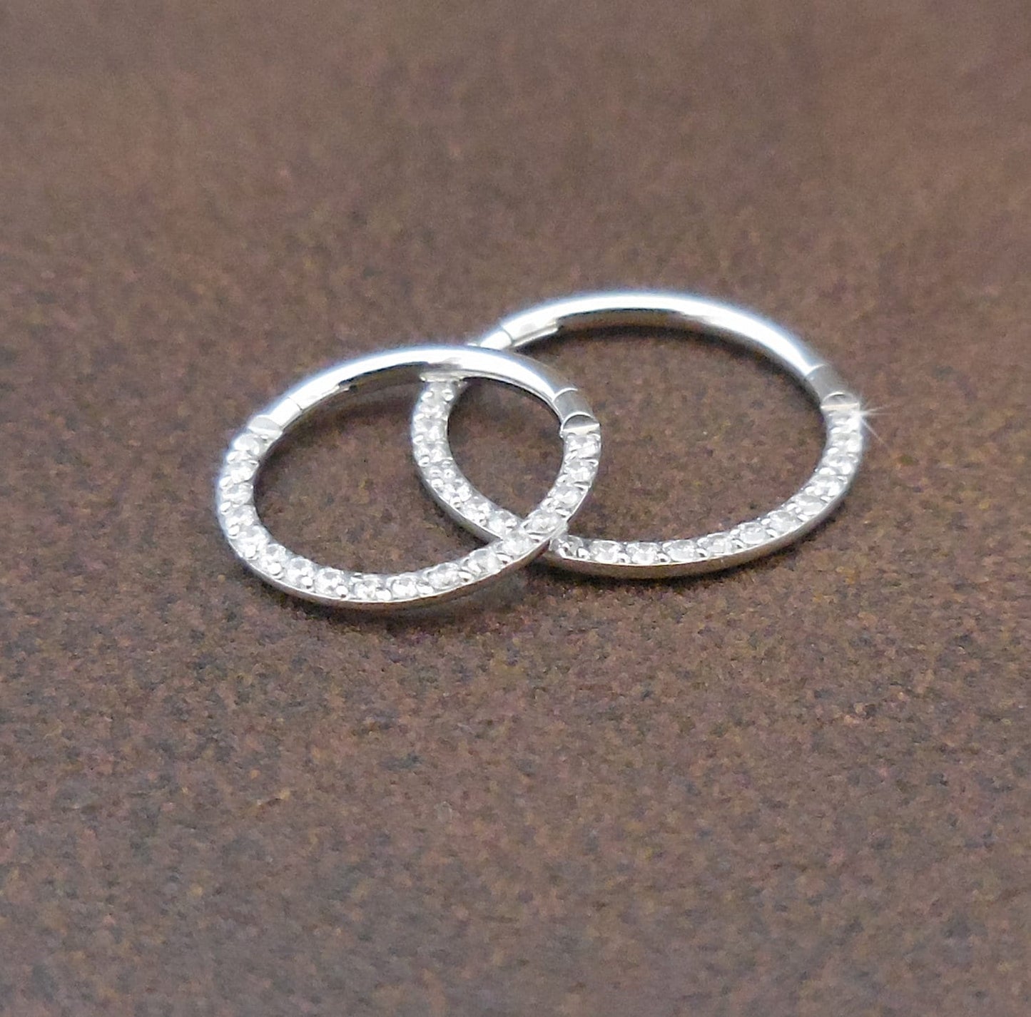 18G/20G Hinged Clicker Nose Hoop · Gold Tone Clear CZ Septum Nose Hoops · Septum Clicker Nose Ring Hoop · Surgical Steel 8mm Nose Ring Hoop