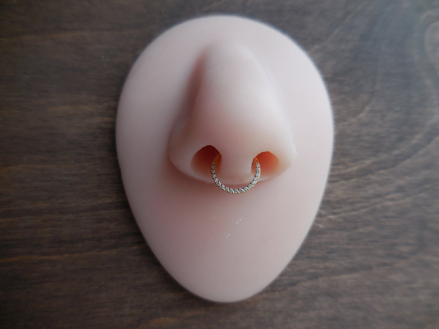 18G/20G Hinged Clicker Nose Hoop · Gold Tone Clear CZ Septum Nose Hoops · Septum Clicker Nose Ring Hoop · Surgical Steel 8mm Nose Ring Hoop