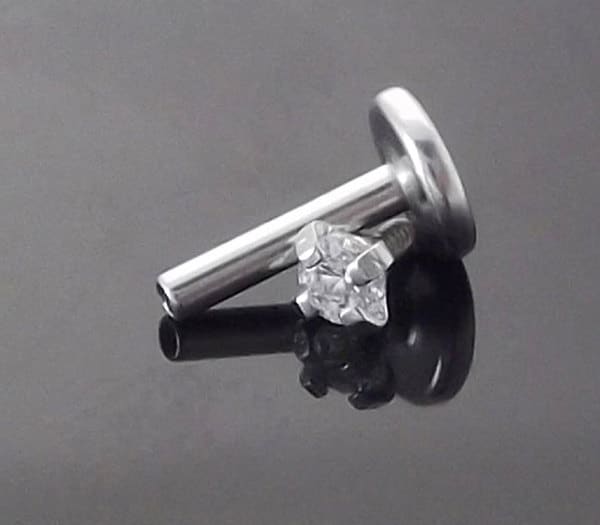 18g 2mm 2.5mm or 3mm Tragus Jewelry 1/4" 6mm Cartilage Triple Helix Piercing Bar Ear Nose Ring Cubic Zirconia Earring Stainless Steel