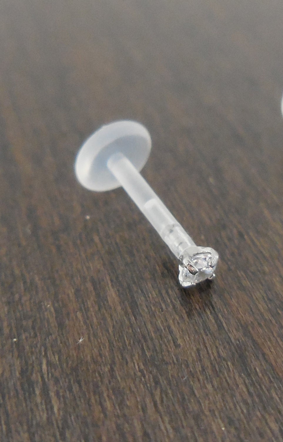 16G 6mm or 8mm Prong Set Clear CZ Triple Forward Helix BioFlex BioPlast Earring Cartilage Tragus Medusa Monroe Lip Rings
