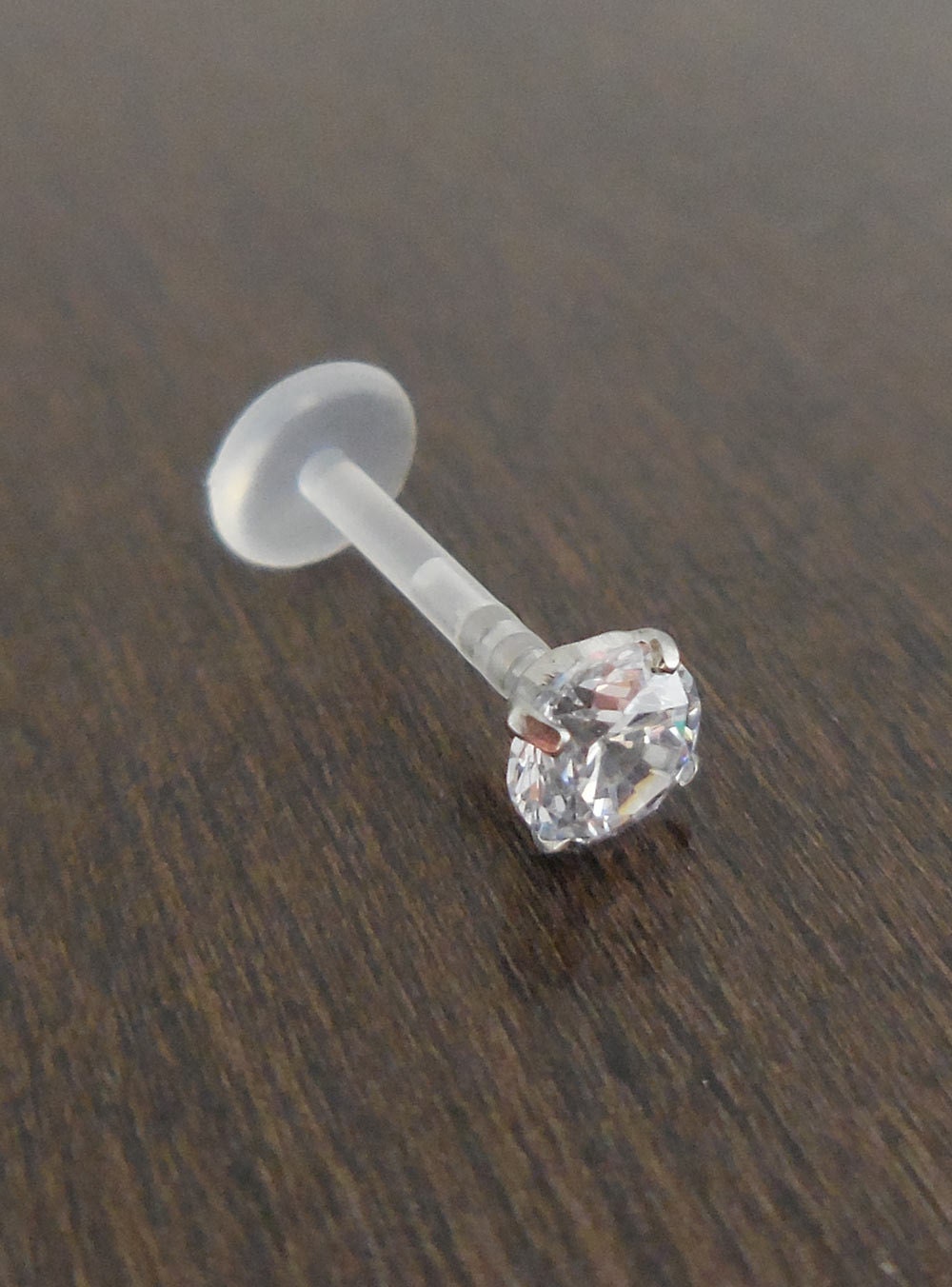 16G 6mm or 8mm Prong Set Clear CZ Triple Forward Helix BioFlex BioPlast Earring Cartilage Tragus Medusa Monroe Lip Rings