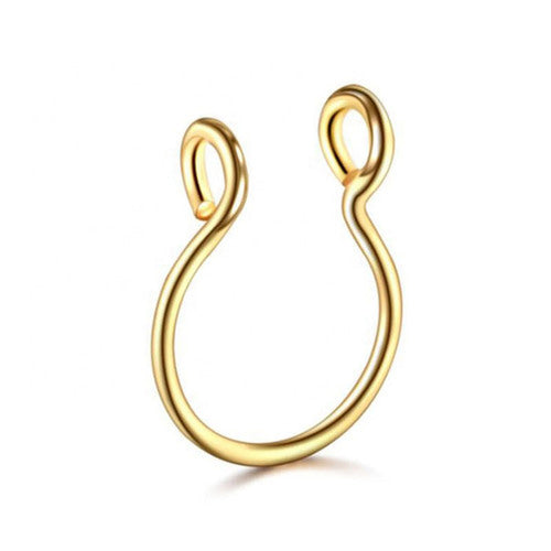 -Fake Nose Rings 20g Hoop Nose Ring- Fake Septum Nose Ring - Gold Rose Gold Silver 8mm Non Pierced Clip Nose Ring Faux Body Piercing Jewelry