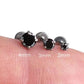 Black CZ Threadless Flat Back Earring: Tragus Piercing Stud - Surgical Steel Push Pin Stud - Tiny Tragus Earring - Cartilage Stud Earring