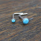 Genuine Turquoise Stone Nose Stud Bones, 18G Surgical Stainless Steel L Shape Nose Ring, 20G Low Profile Turquoise Nose Ring