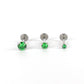 16G/18G/20G CZ Threadless Flat Back Earrings - Push Pin Nose Stud - Tiny Flatback Studs - Labret Stud - Green CZ Tragus Cartilage Stud