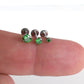 16G/18G/20G CZ Threadless Flat Back Earrings - Push Pin Nose Stud - Tiny Flatback Studs - Labret Stud - Green CZ Tragus Cartilage Stud