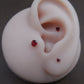 16G/18G/20G NEW Red CZ Threadless Flat Back Earrings - Push Pin Nose Stud - Flatback Studs - Labret Stud - Tragus Cartilage Stud Jewelry