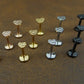 Unique 3-4mm Hammered Heart Stud Earrings, Threadless Push Pin Style Gold Tone Nose Ring, Petite Rustic Natural Look Earrings, 16G, 18G, 20G