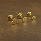 Unique 3-4mm Hammered Heart Stud Earrings, Threadless Push Pin Style Gold Tone Nose Ring, Petite Rustic Natural Look Earrings, 16G, 18G, 20G