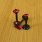 18G Red Cubic Zirconia Stud Earrings,  20G Flat Back Theadless Black PVD Nose Ring, 16G Triple Helix 2-4mm Cartilage Petite Unique Ear Rings