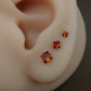 Orange Crystal Stud Earring: Black PVD Prong Set Labret Nose Ring