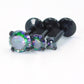 NEW 16G, 18G, 20G Black Threadless Stud Earrings, Prong Set Crystal Labret Nose Ring, Dark Rainbow Comfort Flat Back Dark Prism Tragus Rings