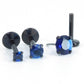 Blue CZ Black PVD Threadless Labret: Cartilage Stud Earring