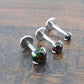 18G 2-4mm Black Fire & Ice Opal Stud Earring - 20G Surgical Stainless Steel Threadless Nose Ring - 16G Cartilage Helix Ring - Halloween Stud