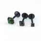 18G Black Fire & Ice Opal Stud Earring - 16G Halloween Dark Opal Cartilage Earring - 20G Black PVD Threadless Tragus Earring Jewelry