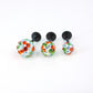 Halloween Crystal Ball Sphere Threadless Stud Earrings - 16G, 18G, 20G Black Cartilage Tragus Earrings
