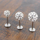 Clear Crystal Ball Circle Threadless Stud Earrings - 16G, 18G, 20G Holiday Cartilage Tragus Earrings