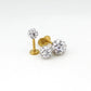 Clear Crystal Ball Gold PVD Threadless Stud Earrings - 16G, 18G, 20G Cartilage Tragus Earrings