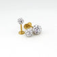 Clear Crystal Ball Gold PVD Threadless Stud Earrings - 16G, 18G, 20G Cartilage Tragus Earrings