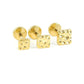 Hammered Square Stud Earring, Gold Tone Push Pin, 16G 18G 20G
