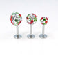 Christmas Crystal Ball Sphere Threadless Stud Earrings - 16G, 18G, 20G Holiday Cartilage Tragus Earrings