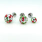 Christmas Crystal Ball Sphere Threadless Stud Earrings - 16G, 18G, 20G Holiday Cartilage Tragus Earrings