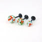 Halloween Crystal Ball Sphere Threadless Stud Earrings - 16G, 18G, 20G Black Cartilage Tragus Earrings