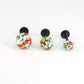 Halloween Crystal Ball Sphere Threadless Stud Earrings - 16G, 18G, 20G Black Cartilage Tragus Earrings