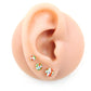 Halloween Crystal Ball Sphere Threadless Stud Earrings - 16G, 18G, 20G Black Cartilage Tragus Earrings