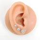 Clear Crystal Ball Circle Threadless Stud Earrings - 16G, 18G, 20G Holiday Cartilage Tragus Earrings