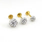 Clear Crystal Ball Gold PVD Threadless Stud Earrings - 16G, 18G, 20G Cartilage Tragus Earrings