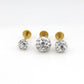 Clear Crystal Ball Gold PVD Threadless Stud Earrings - 16G, 18G, 20G Cartilage Tragus Earrings