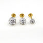 Clear Crystal Ball Gold PVD Threadless Stud Earrings - 16G, 18G, 20G Cartilage Tragus Earrings