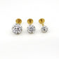 Clear Crystal Ball Gold PVD Threadless Stud Earrings - 16G, 18G, 20G Cartilage Tragus Earrings