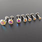 AB Moissanite Flat Back Stud Earring: Stainless Steel Push Pin Tragus Stud  Cartilage Piercing Stud - Threadless Nose Ring - Labret Earring